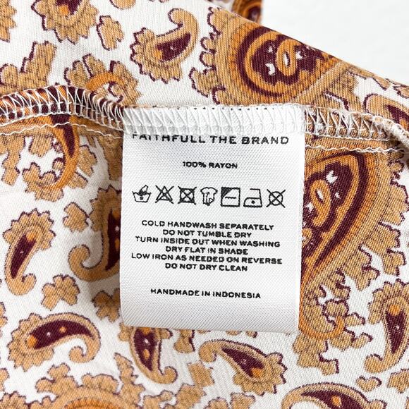 Faithfull The Brand Juniper Sable Paisley Midi Dress Size 6 - Picture 9 of 9